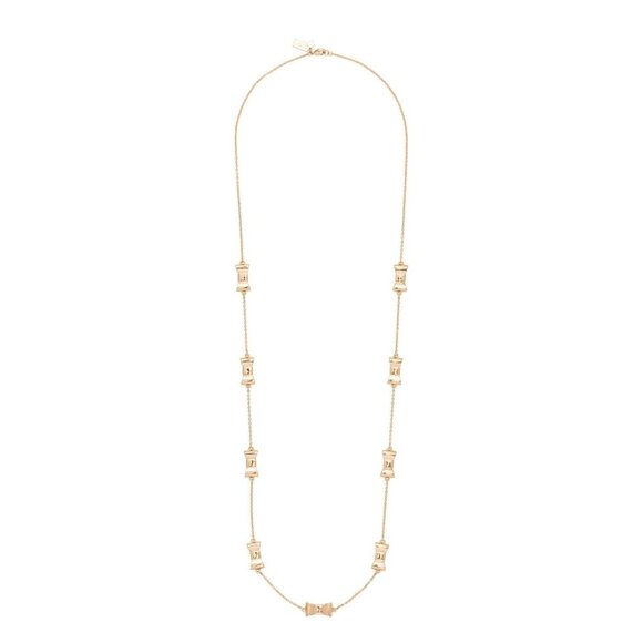KATE SPADE Take a Bow 24K Gold Plated Station Scatter Bows Long Necklace - Picture 11 of 13